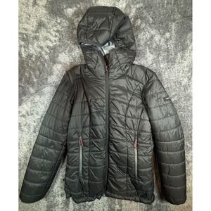 Decathlon Forclaz Womens Black Puffer Jacket Hooded Quilted Ripstop Size Small